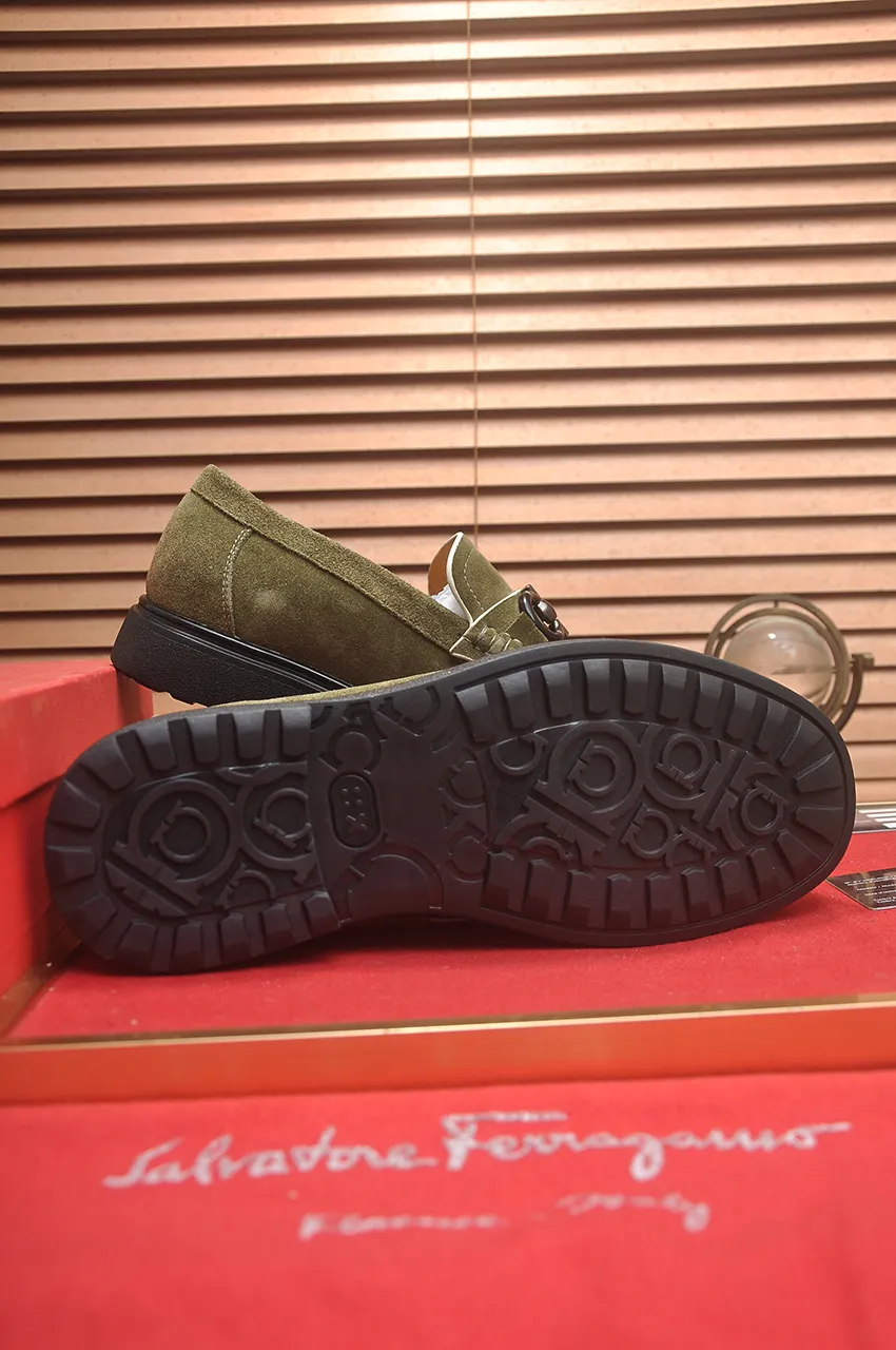 Men's shoes 💰440💶[Ferragamo/Ferragamo] The latest model in the counter. Original imported high-quality cowhide with open sides + imported 🐂 water-dyed cowhide lining + original luxury metal buckle + original combined outsole. No pressure for comparison. 38--45 (45 is custom-made and cannot be returned or exchanged)